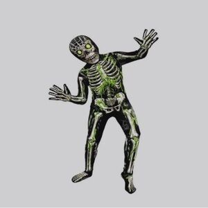 Skeleton Costume with Green Accents